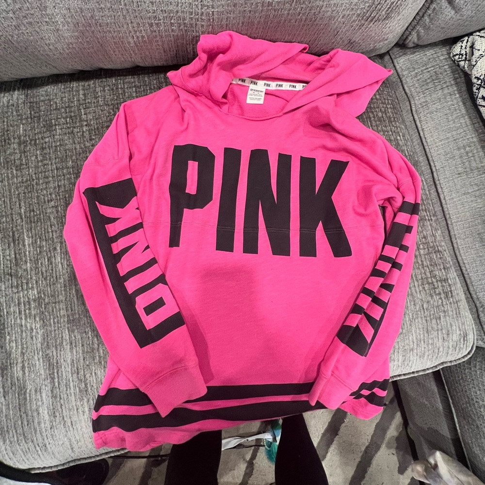 PINK thin long sleeve hoodie